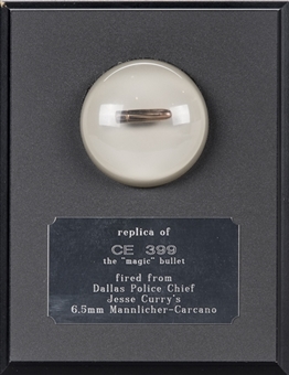 "The Magic Bullet" Replica Display of CE 399 Bullet Fired from Dallas Police Chief Jesse Curry (University Archives LOA)